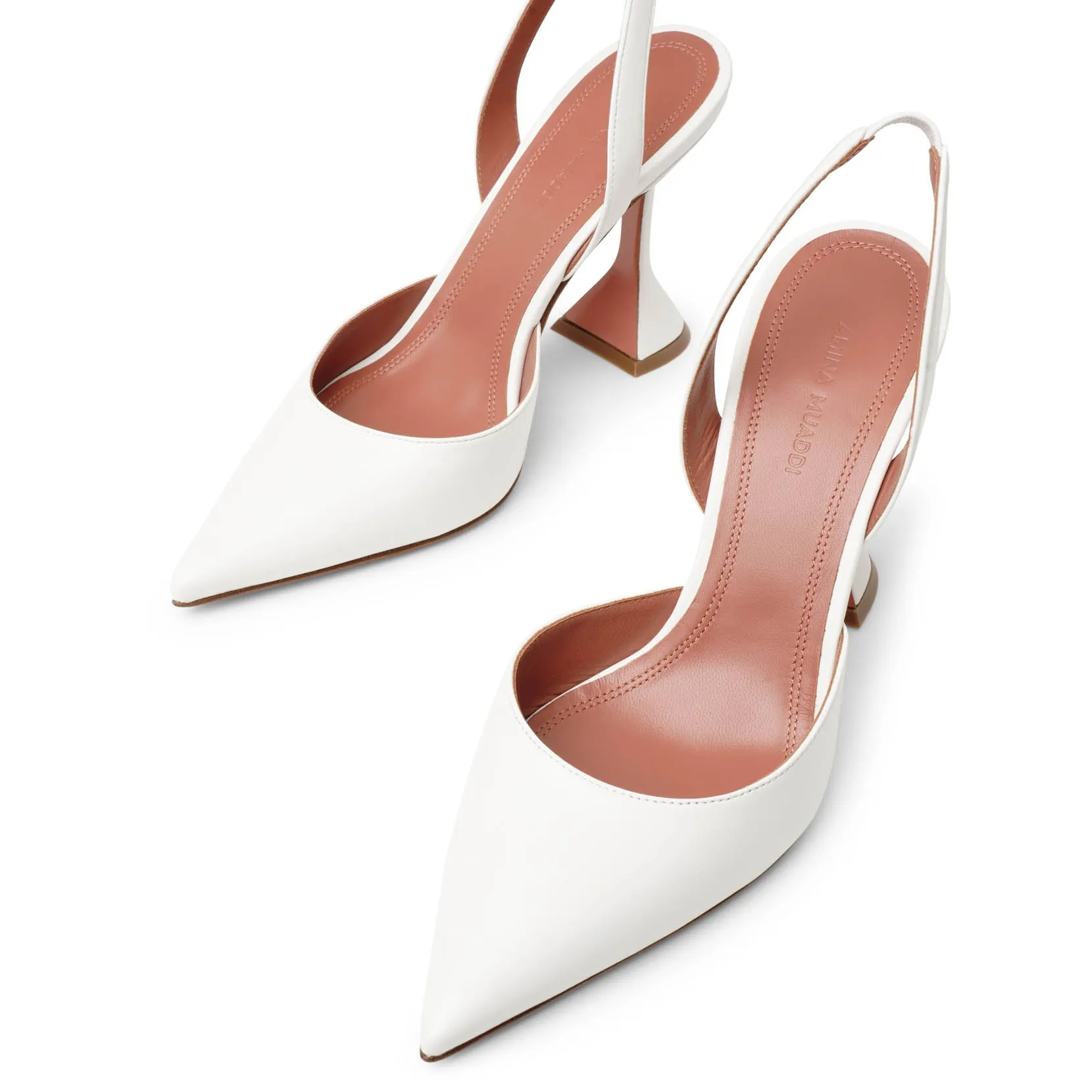 Holli sling 95 white nappa pumps