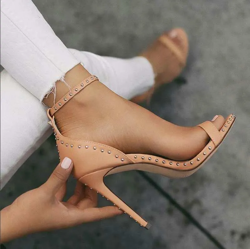 Josie Riveted Strap Sandals - 2 Colors
