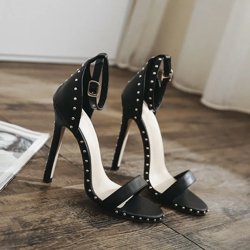 Josie Riveted Strap Sandals - 2 Colors