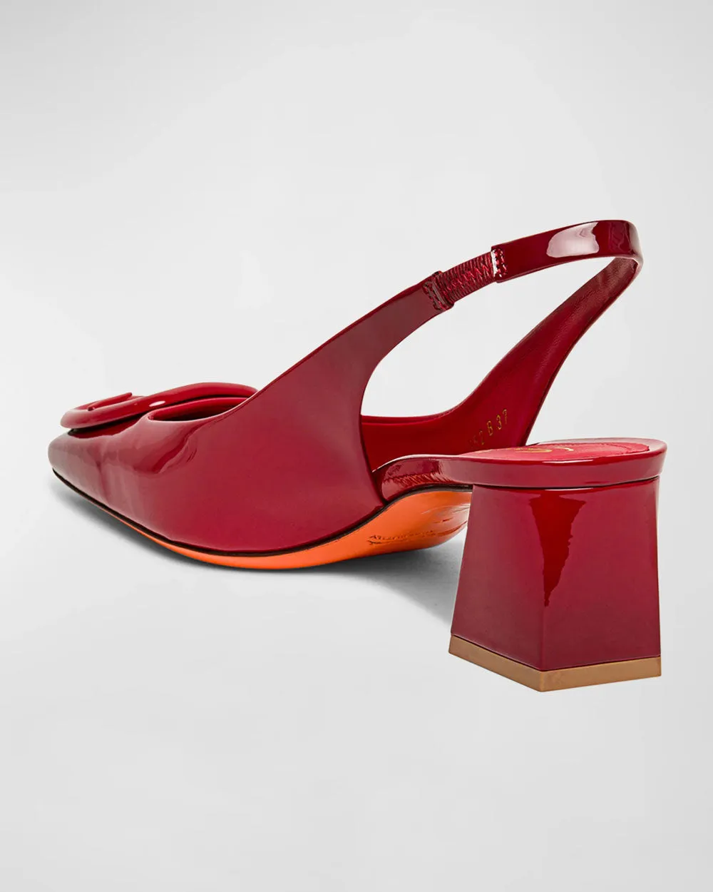 Lemon Slingback Low Block Heel in Red