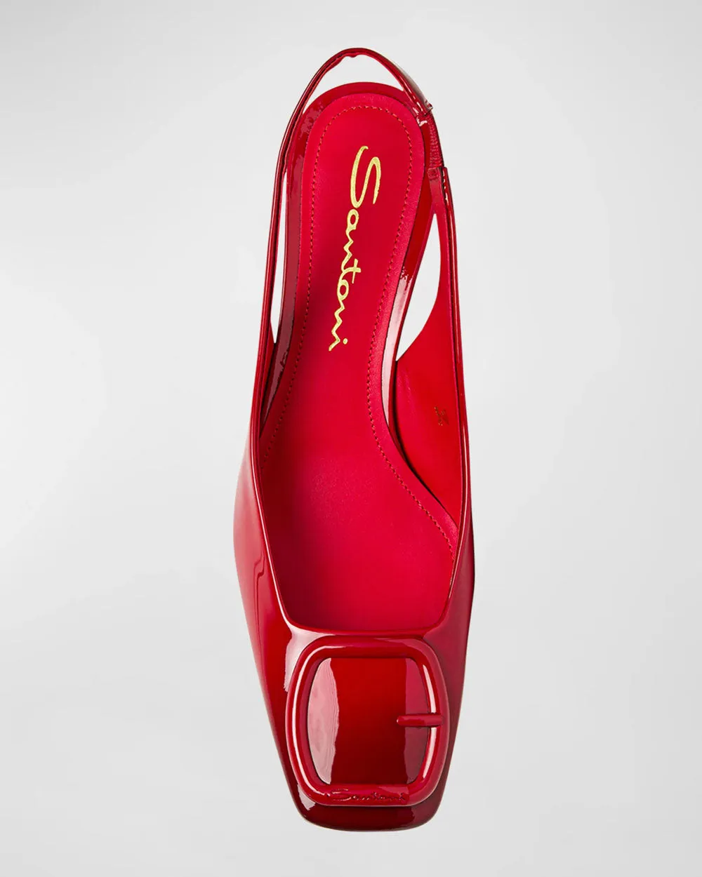 Lemon Slingback Low Block Heel in Red