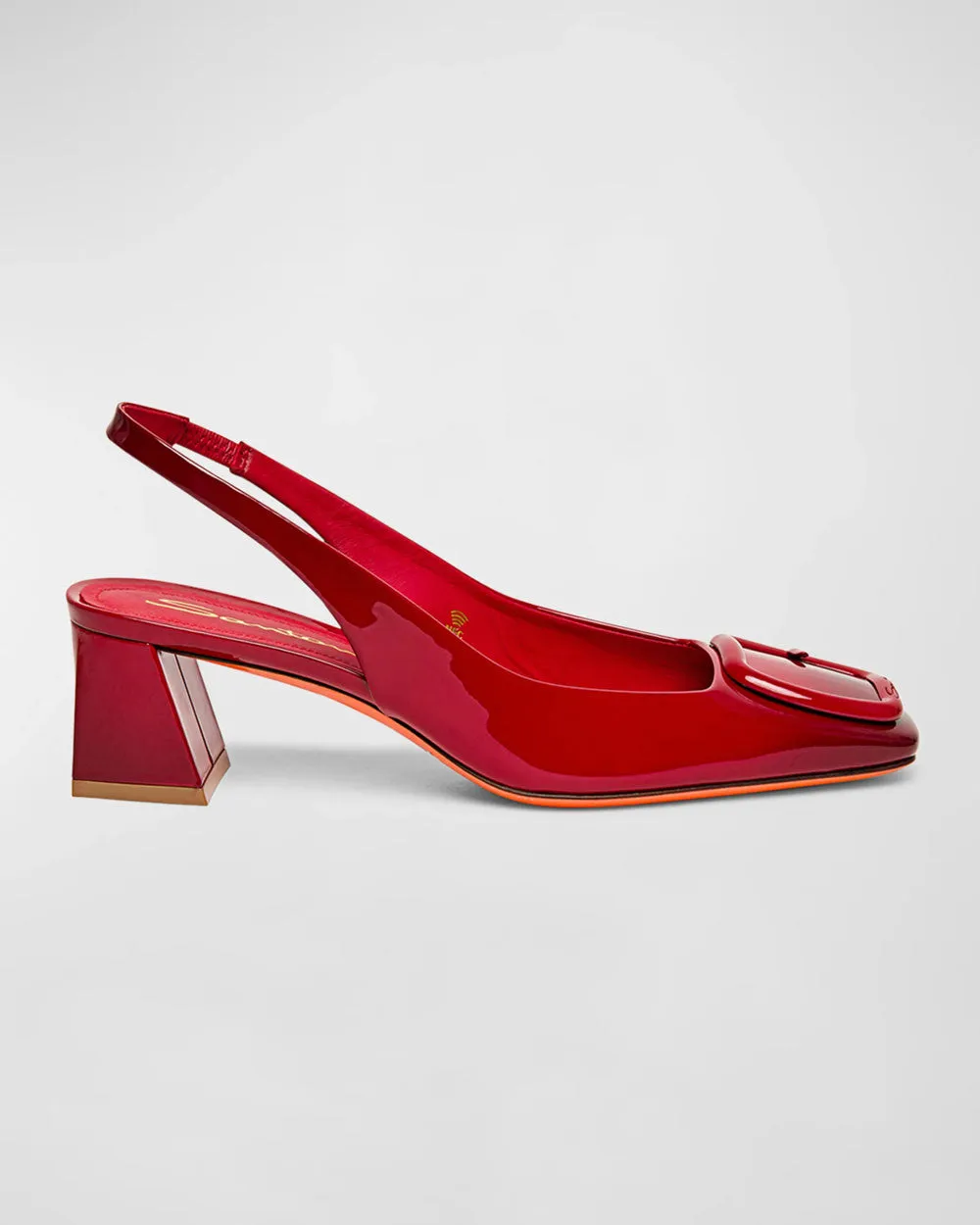 Lemon Slingback Low Block Heel in Red