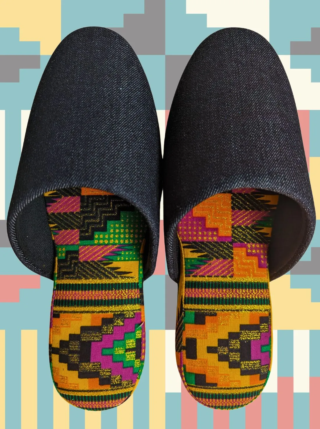 Medium | Denim Mix Slippers 2023AW-M04 lamé