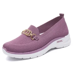 Metal Decorative Fashion Flyknit Shoes