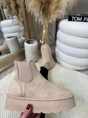  Platform Leather Ankle Boots