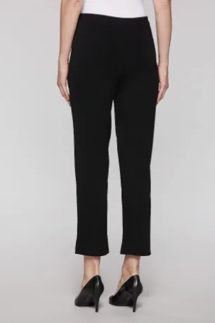 Ming Wang Straight Leg Knit Ankle Pant - Black