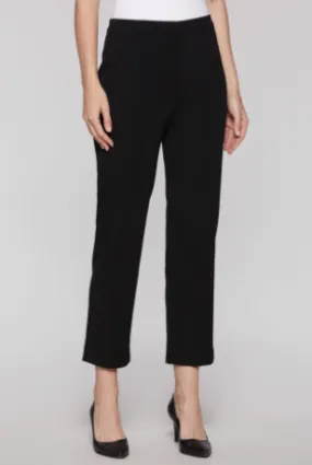 Ming Wang Straight Leg Knit Ankle Pant - Black