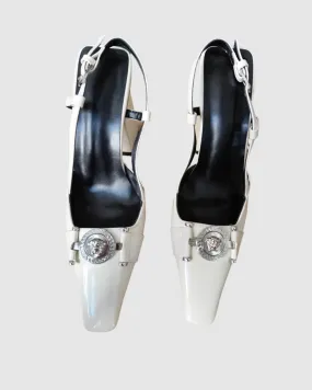 Miriana Leather Slingback Pumps In White