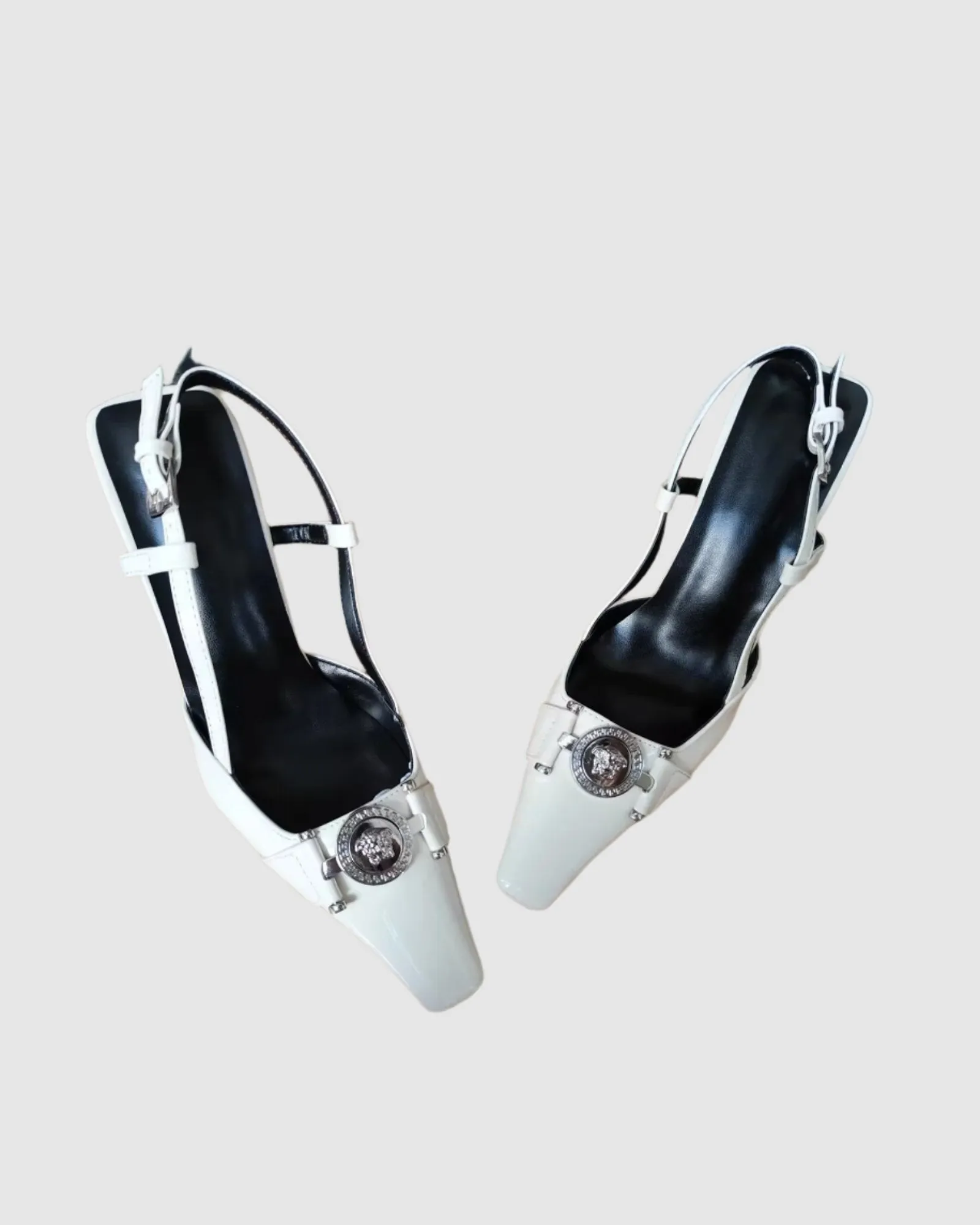 Miriana Leather Slingback Pumps In White