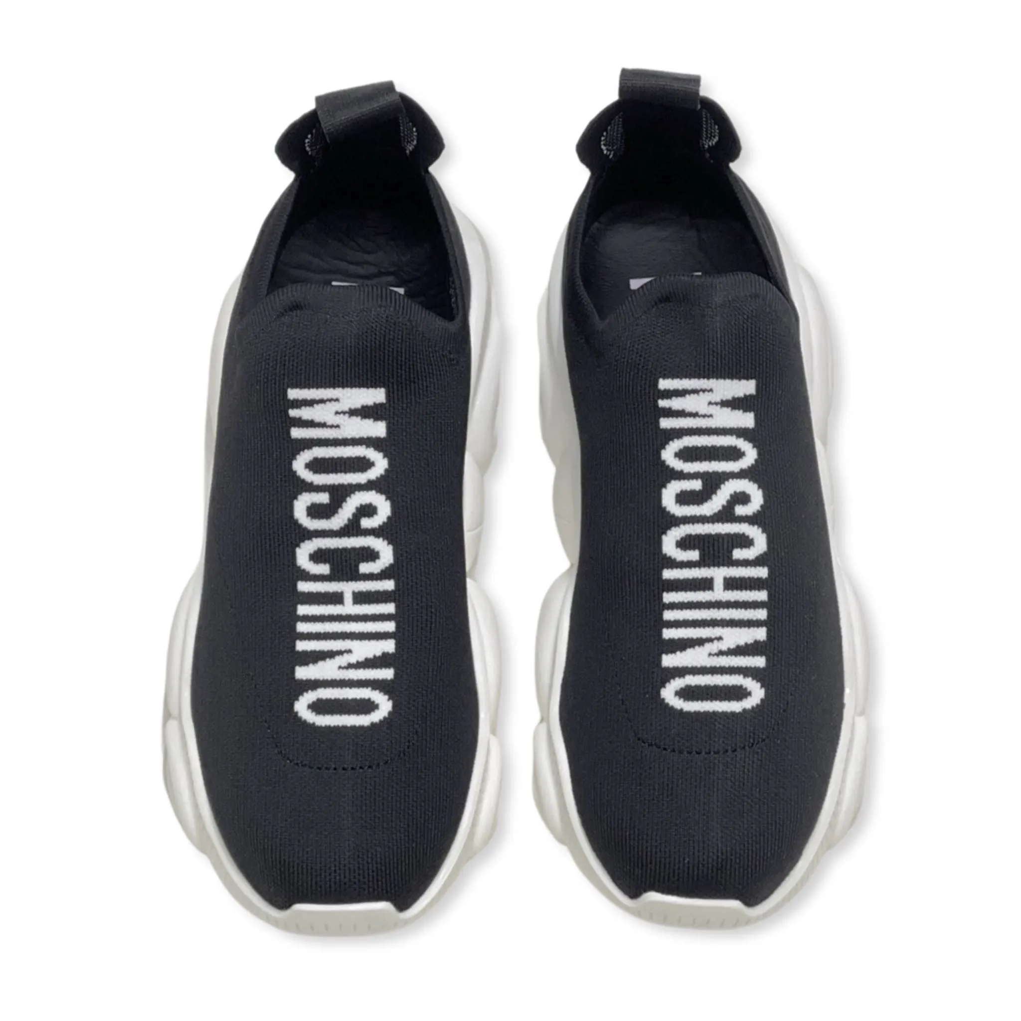 Moschino (black knit logo sock shoes)