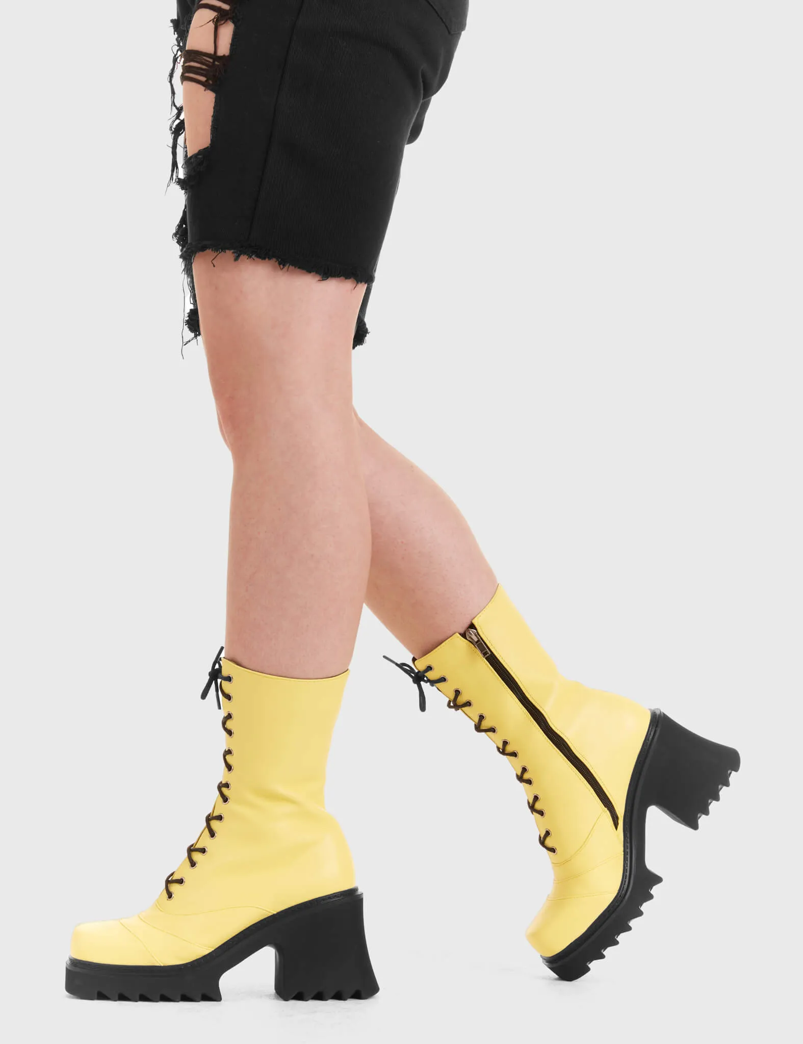 On A Buzz Chunky Platform Ankle Boots
