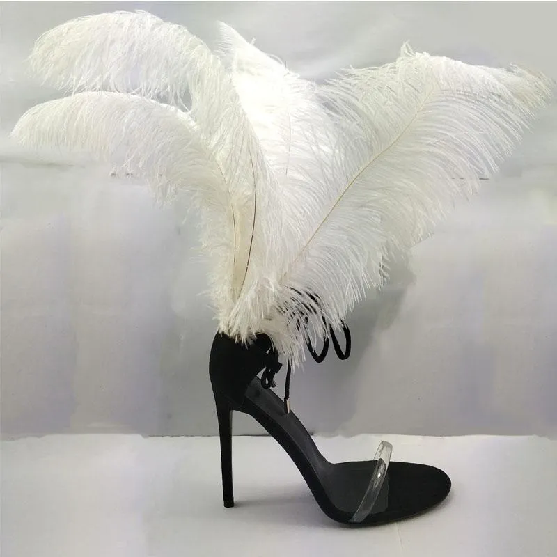 Party Fur Strap Open Toe High Heel Sandals