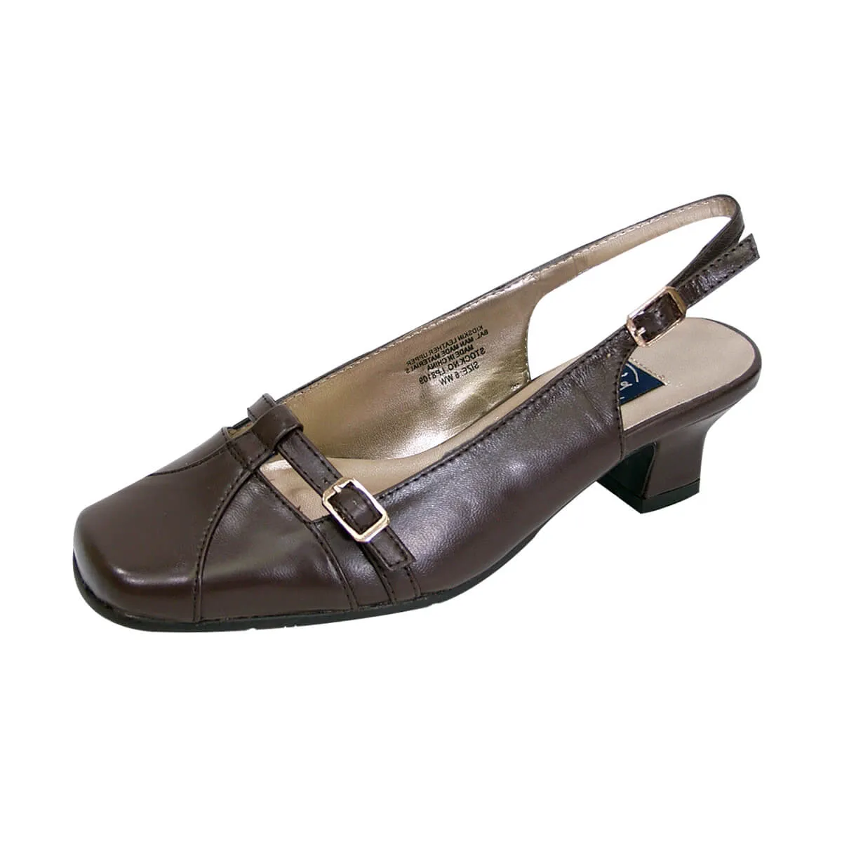 PEERAGE Louisa Women's Wide Width Leather Slingback Shoes