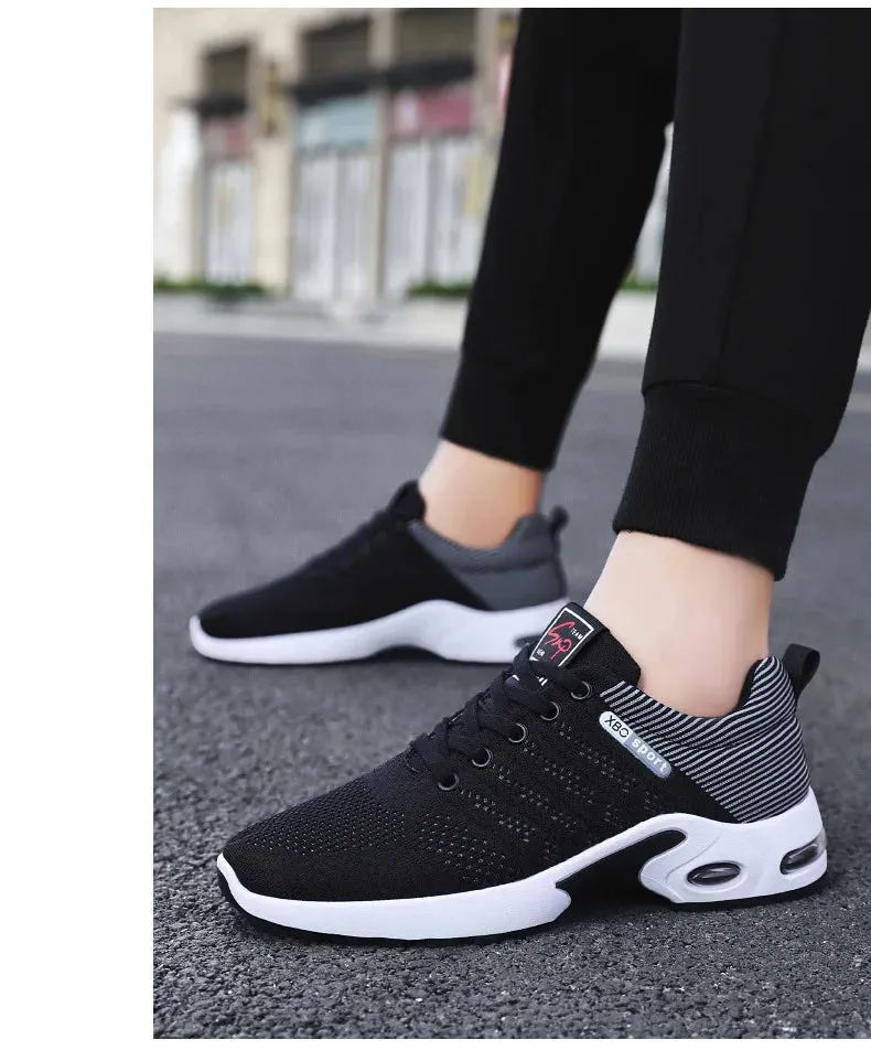 Professional White Running Shoes – Lightweight Designer Mesh Sneakers