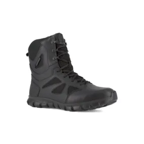 Reebok Sublite Cushion Men's 8" Tactical Waterproof Boot with Side Zipper - Black