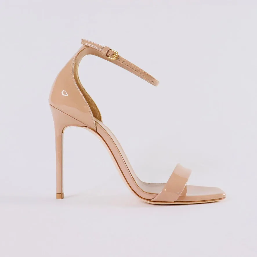 SAINT LAURENT Amber Sandals 105 in Patent Leather