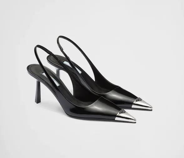 SE974 Brushed Leather Slingback Pumpsr  / Size5-10