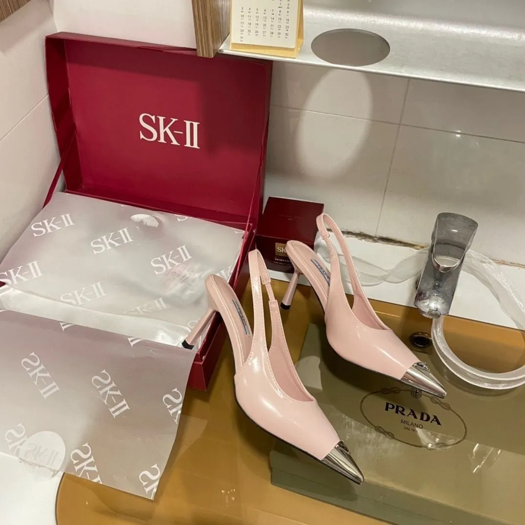 SE974 Brushed Leather Slingback Pumpsr  / Size5-10