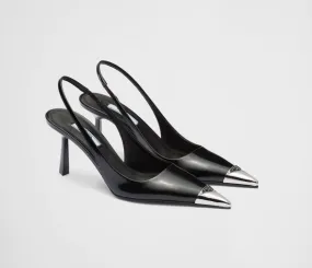 SE974 Brushed Leather Slingback Pumpsr  / Size5-10