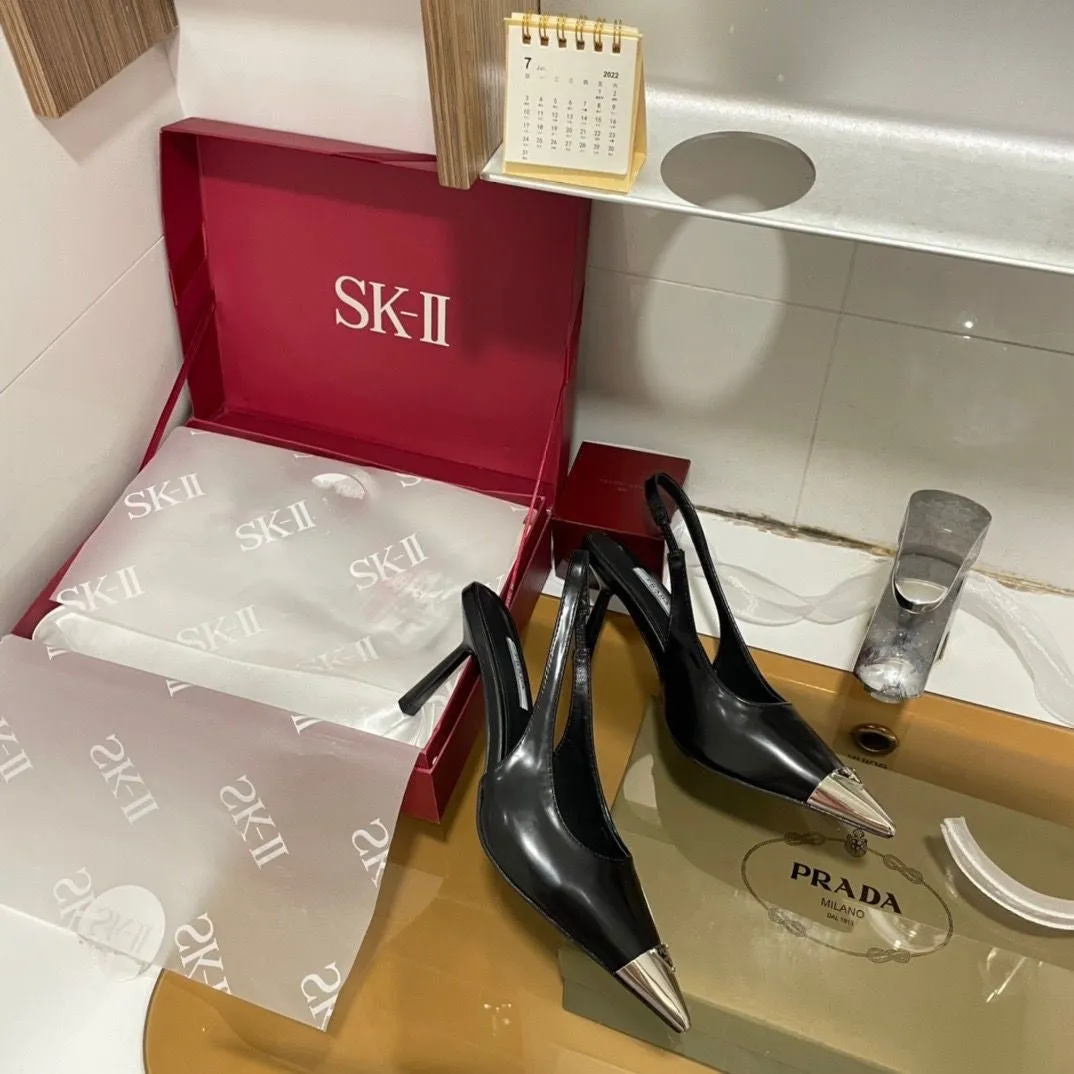 SE974 Brushed Leather Slingback Pumpsr  / Size5-10