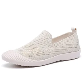 Slip On Pointed Toe Flyknit Flat Shoes