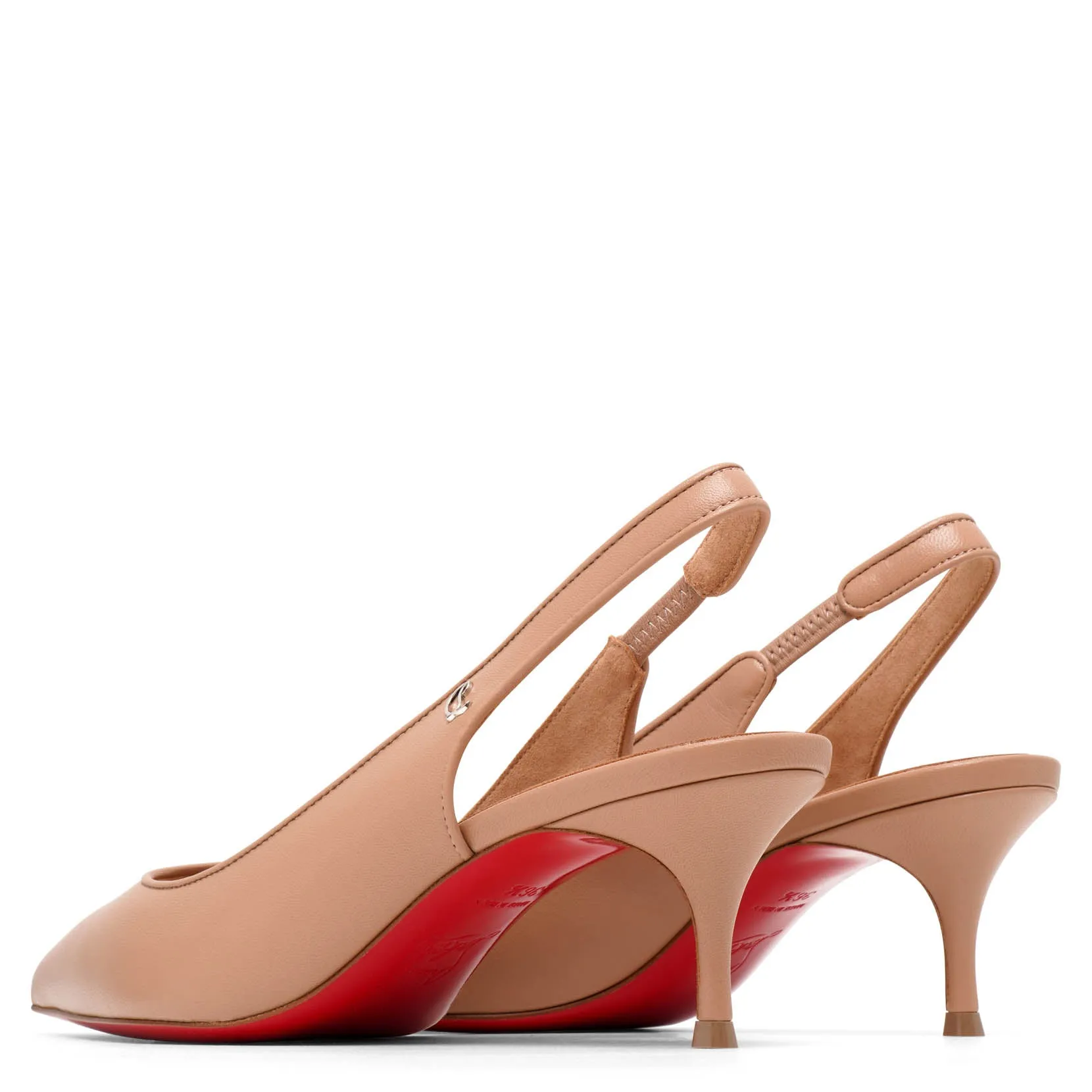 Sporty Kate 55 beige leather slingbacks