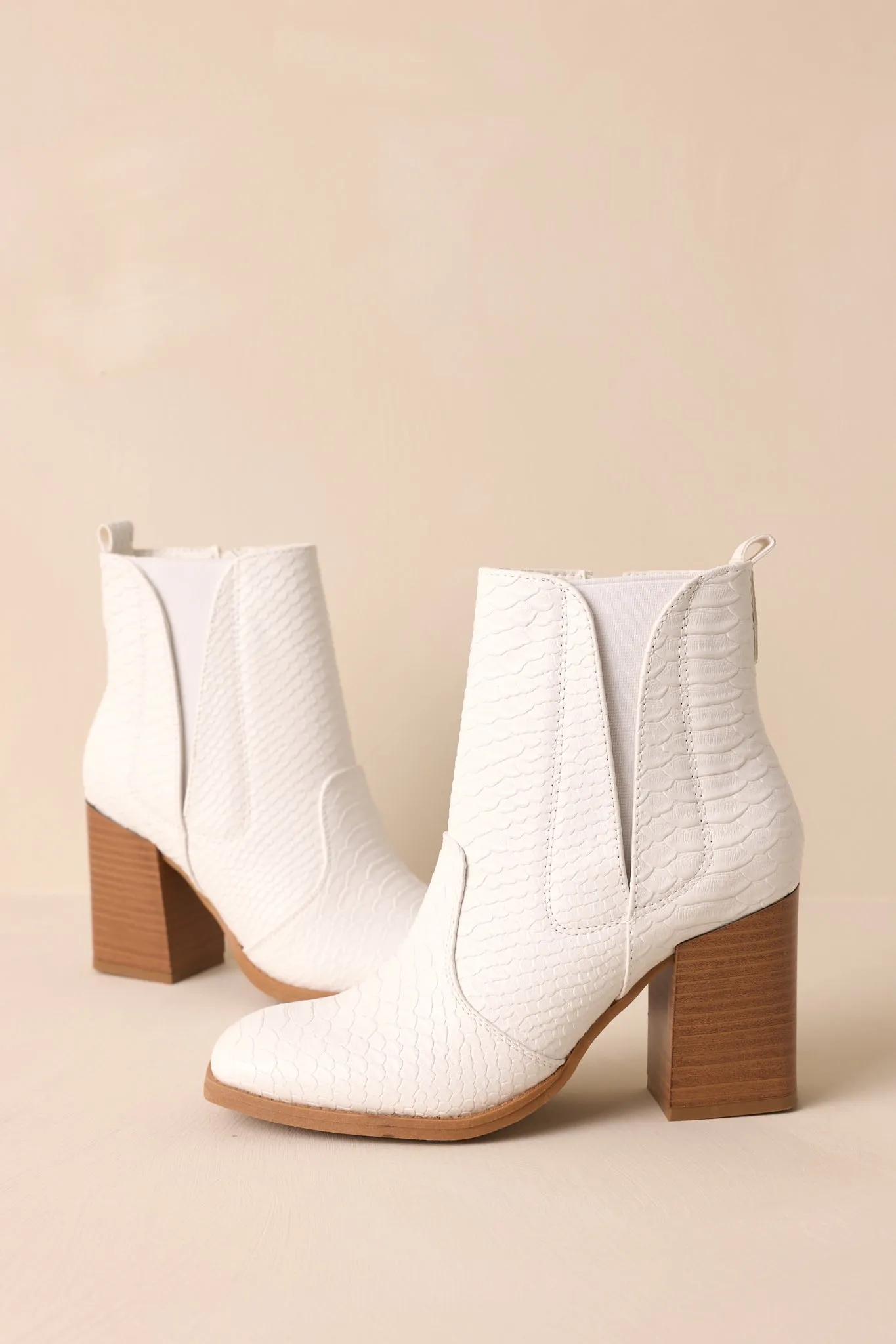 Sunshine Blues White Platform Ankle Boots