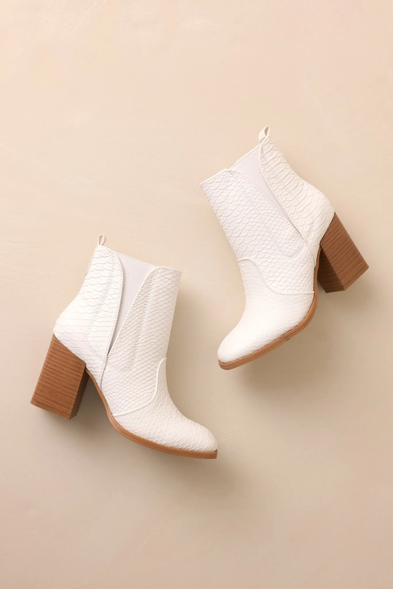 Sunshine Blues White Platform Ankle Boots