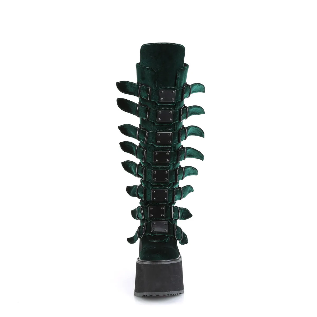 Swing 815 Emerald Green Velvet Platform Knee Boots