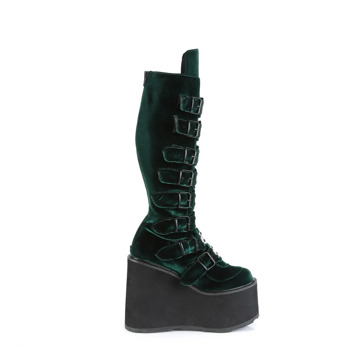 Swing 815 Emerald Green Velvet Platform Knee Boots