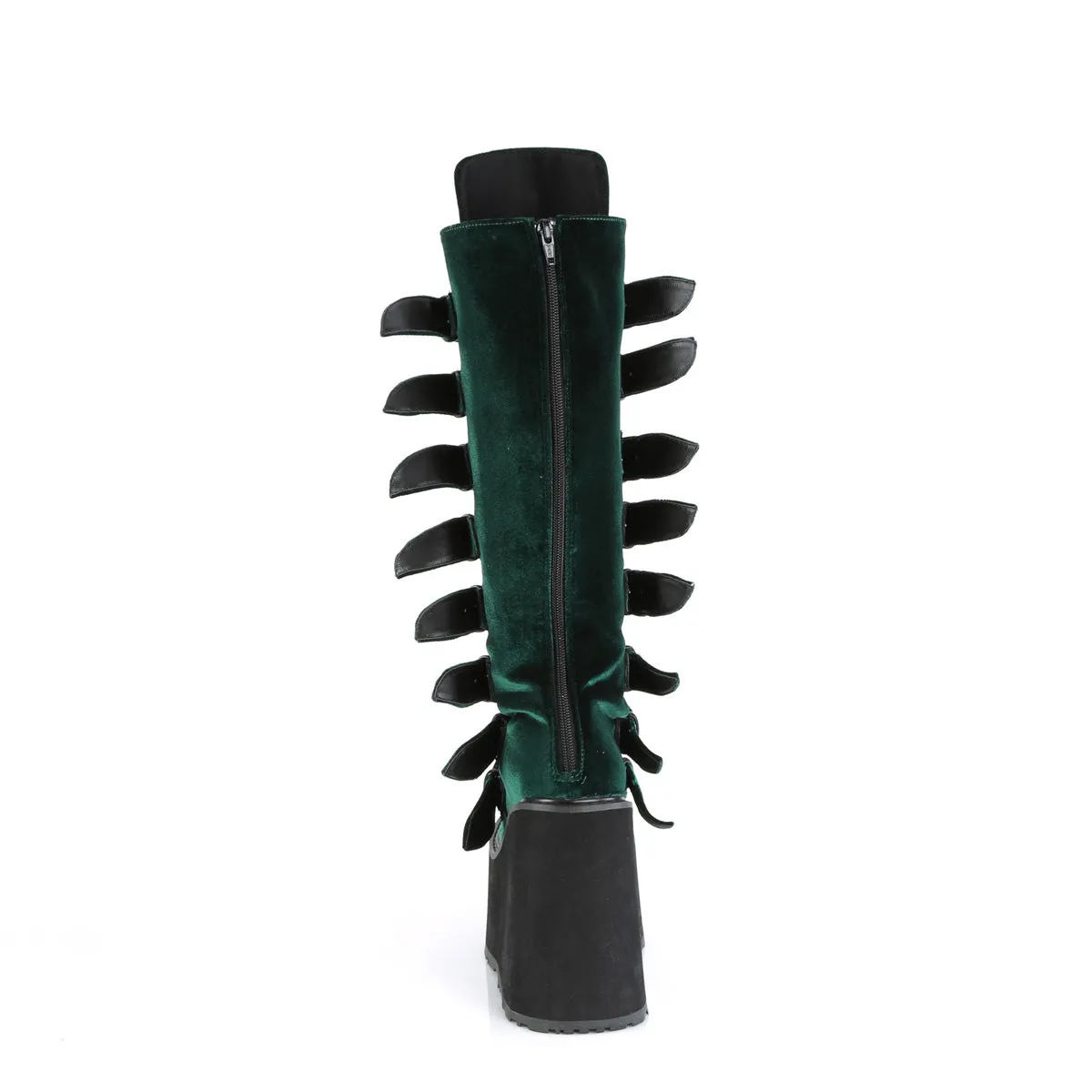 Swing 815 Emerald Green Velvet Platform Knee Boots