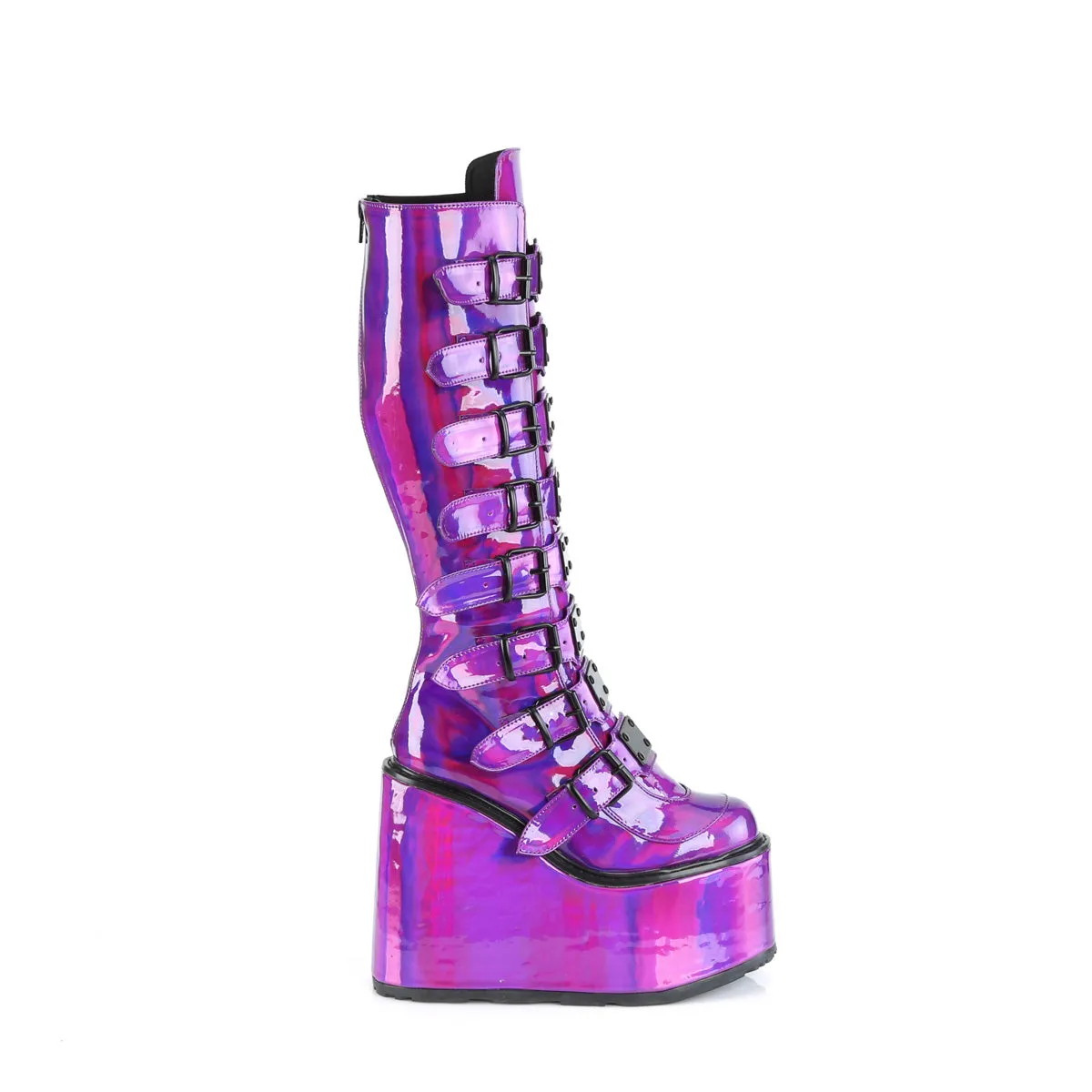 Swing 815 Purple Hologram Platform Knee Boots
