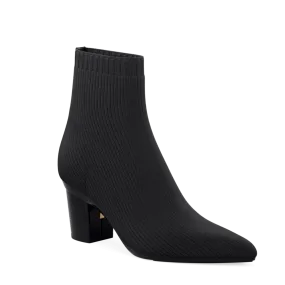 The Bootie - Coal Knit   Block Heel Kit 3 Coal