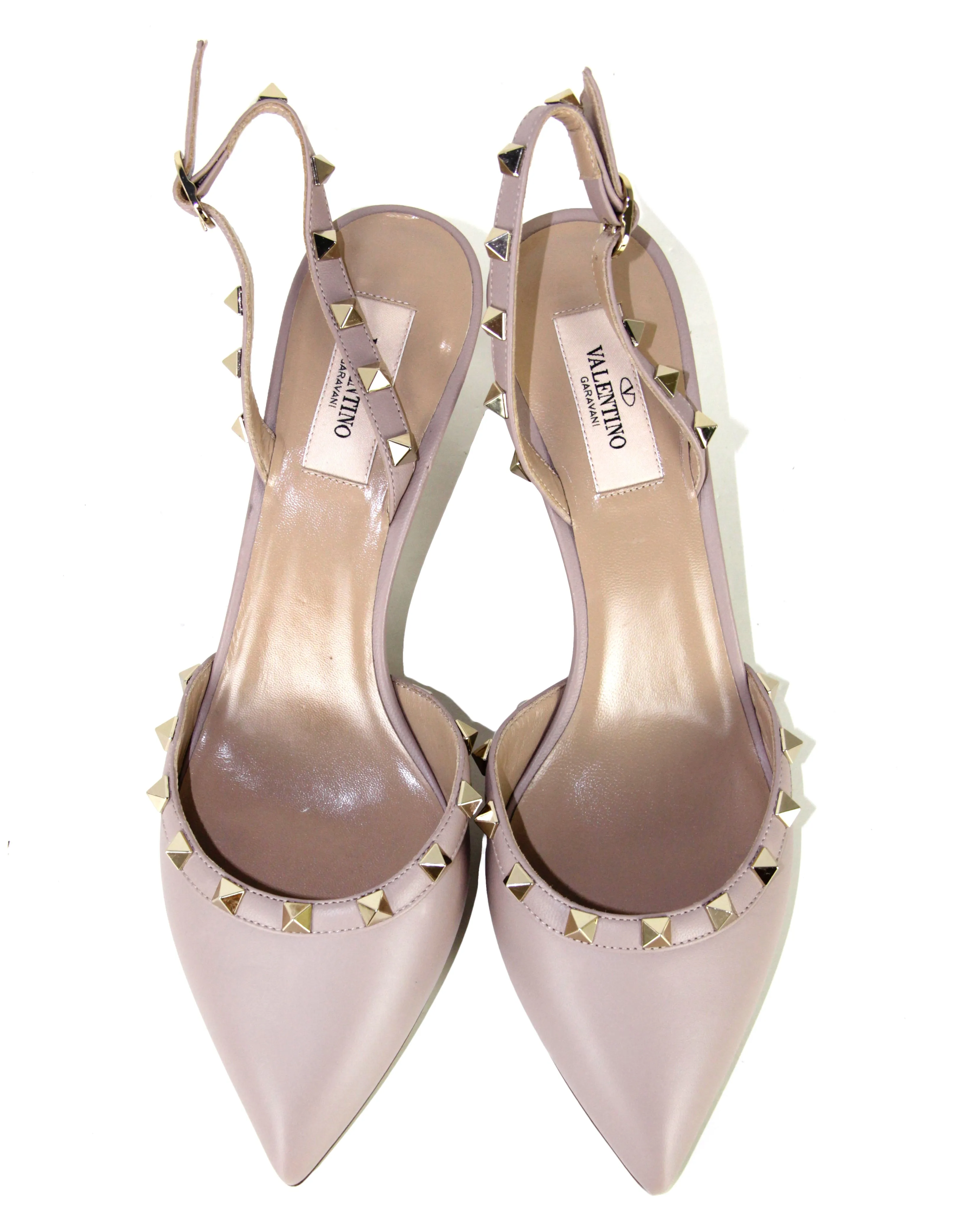 Valentino Nude Rockstud Slingback Pumps sz 39.5