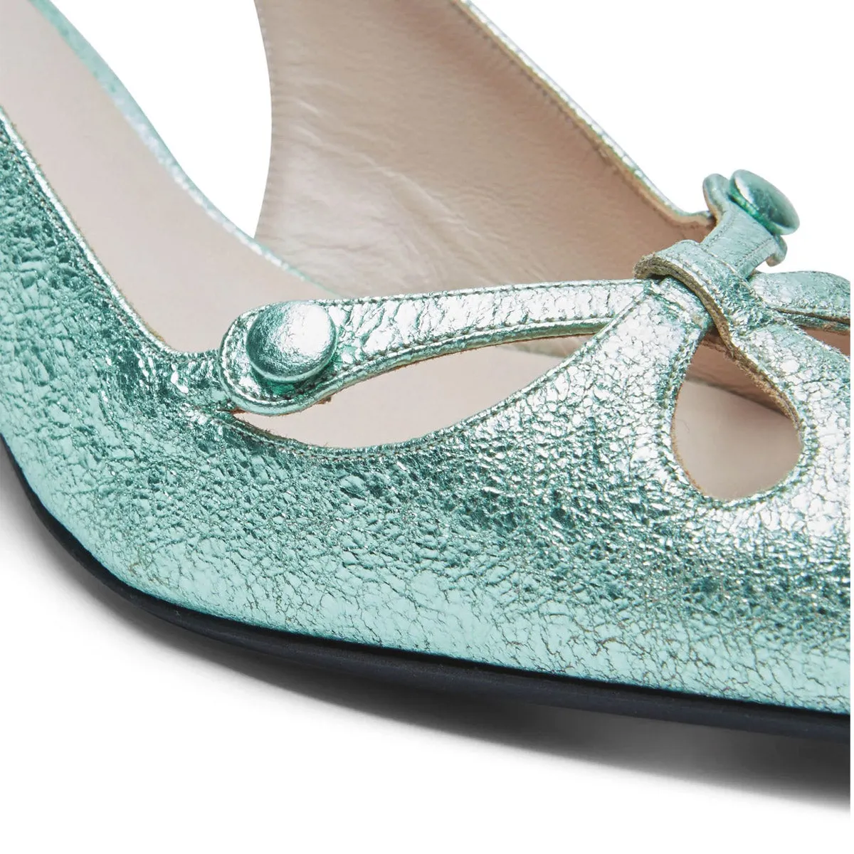 Volcano Metallic Leather Slingback Pumps