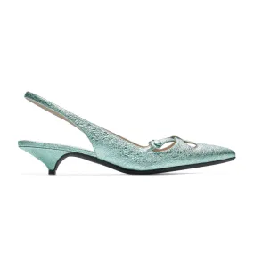 Volcano Metallic Leather Slingback Pumps
