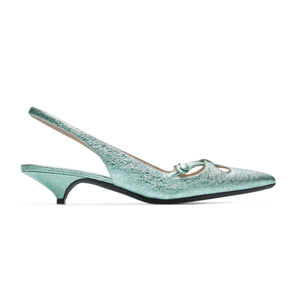 Volcano Metallic Leather Slingback Pumps