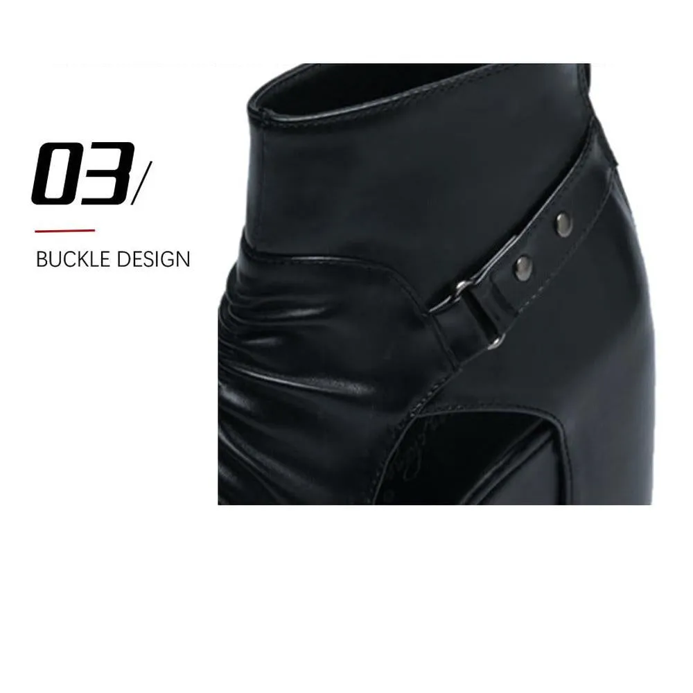 Women Open Toe Ankle Heel Hollow Out Wedge Boots
