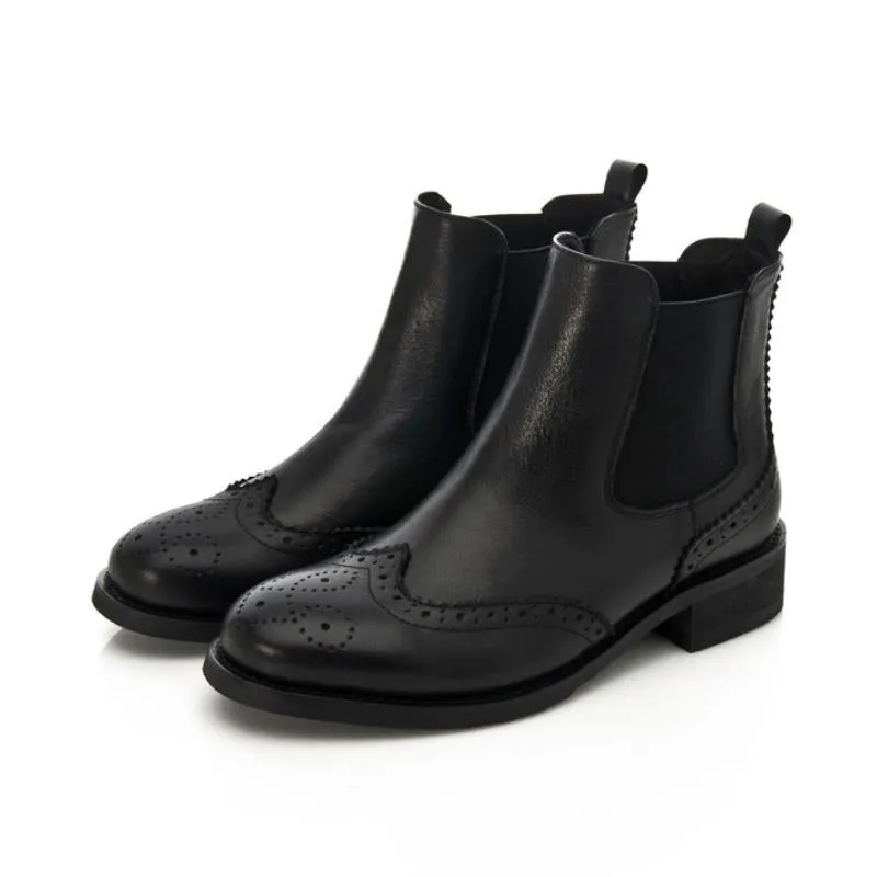 Women's Casual Genuine Leather Ankle Boots