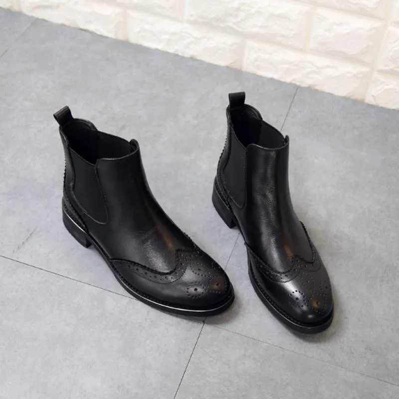 Women's Casual Genuine Leather Ankle Boots
