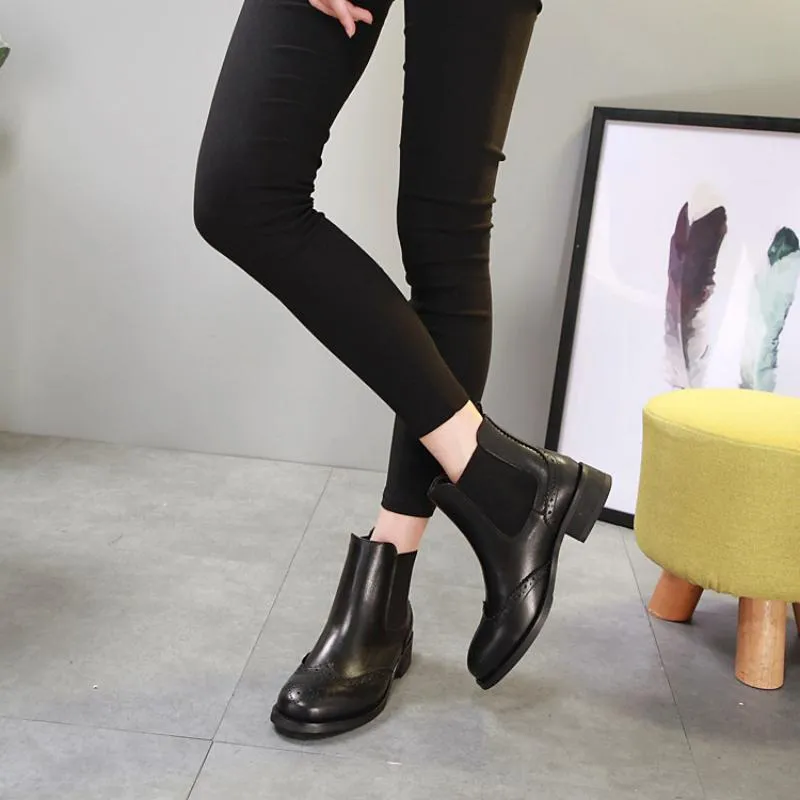 Women's Casual Genuine Leather Ankle Boots