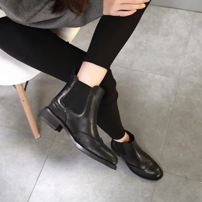 Women's Casual Genuine Leather Ankle Boots