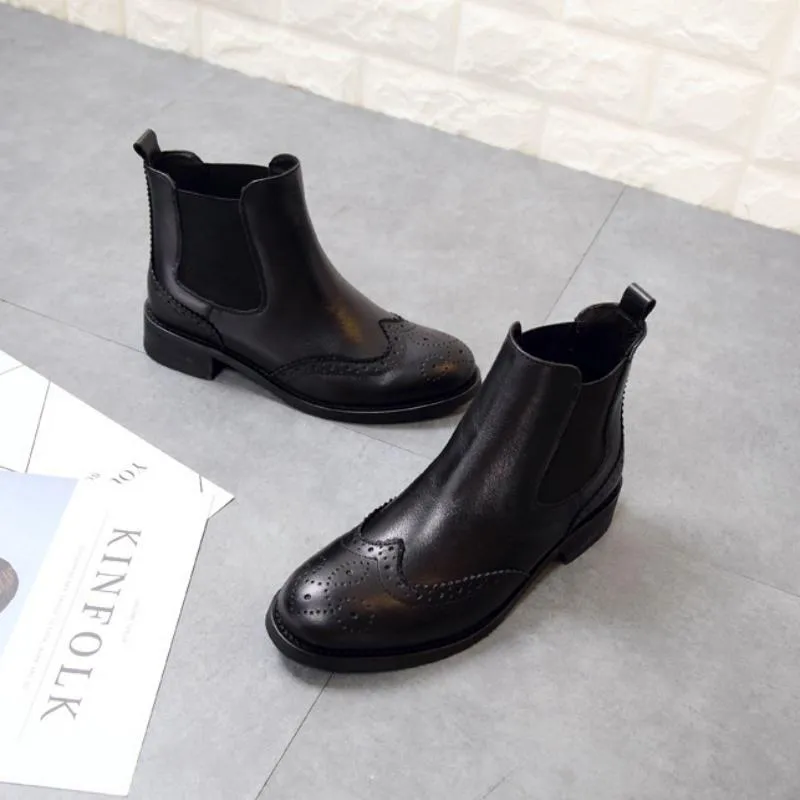 Women's Casual Genuine Leather Ankle Boots