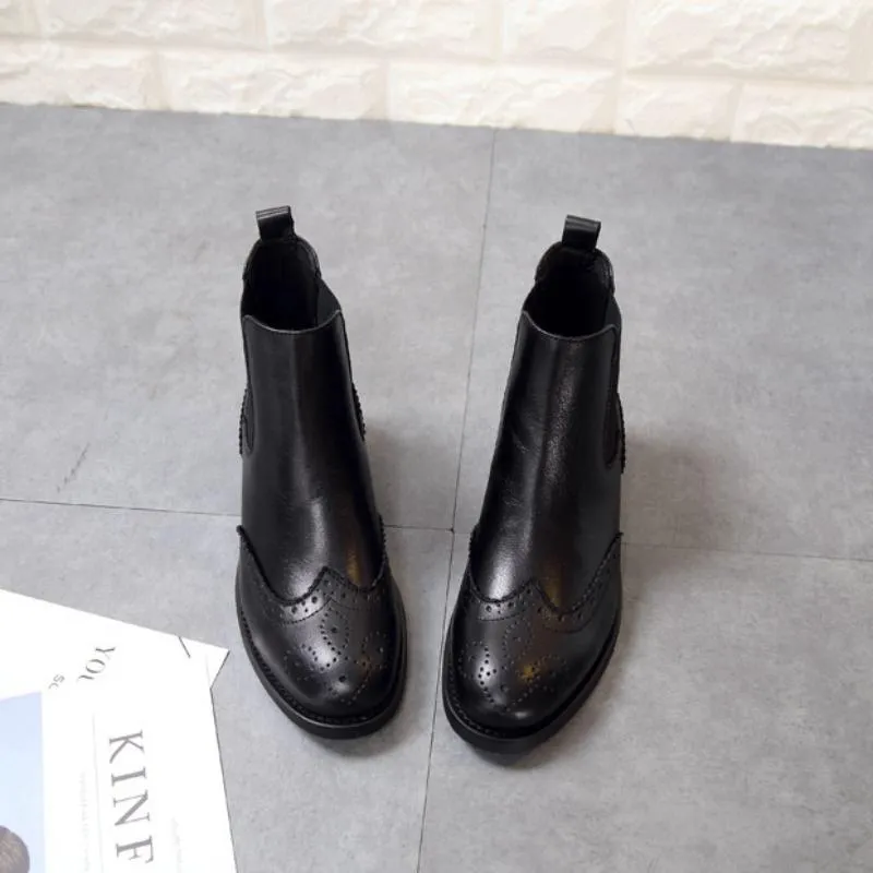 Women's Casual Genuine Leather Ankle Boots