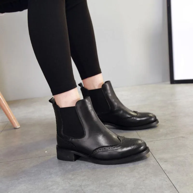 Women's Casual Genuine Leather Ankle Boots