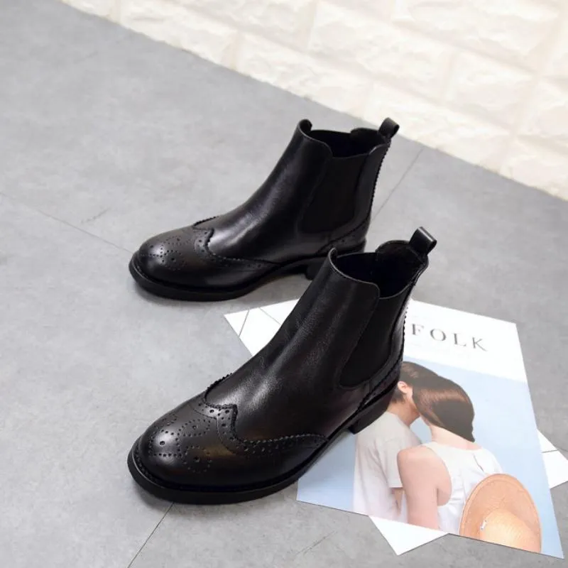 Women's Casual Genuine Leather Ankle Boots