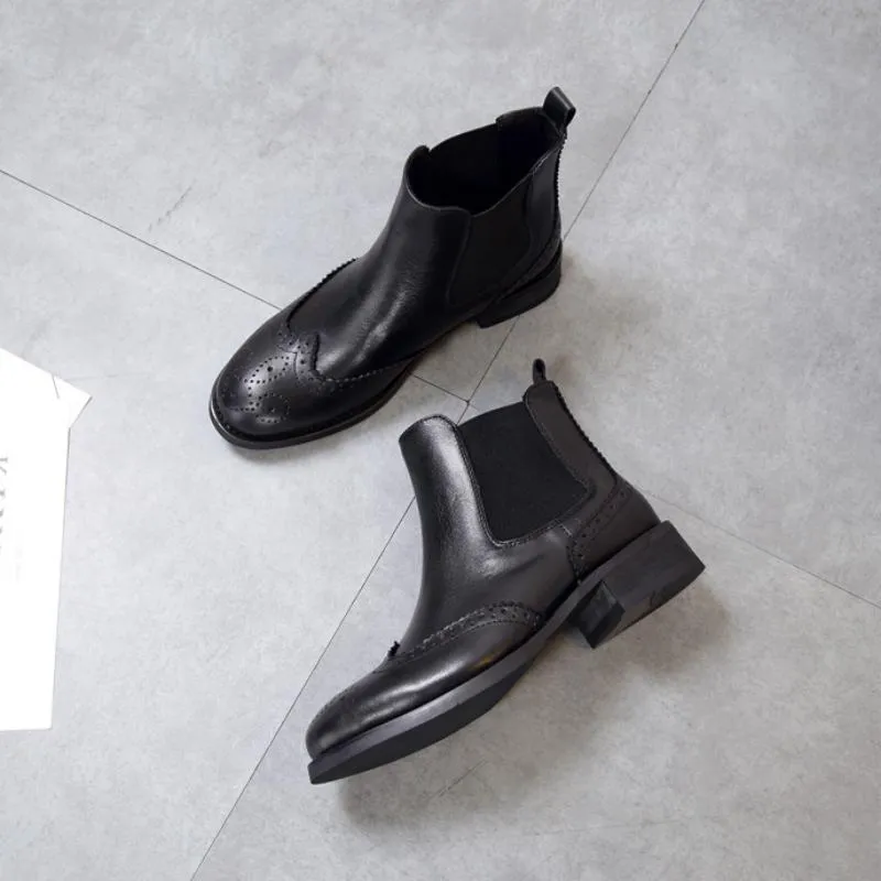 Women's Casual Genuine Leather Ankle Boots