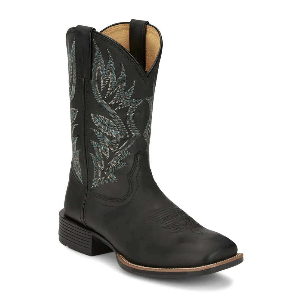 Zeke Wide Embroidered Square Toe Cowboy Boots